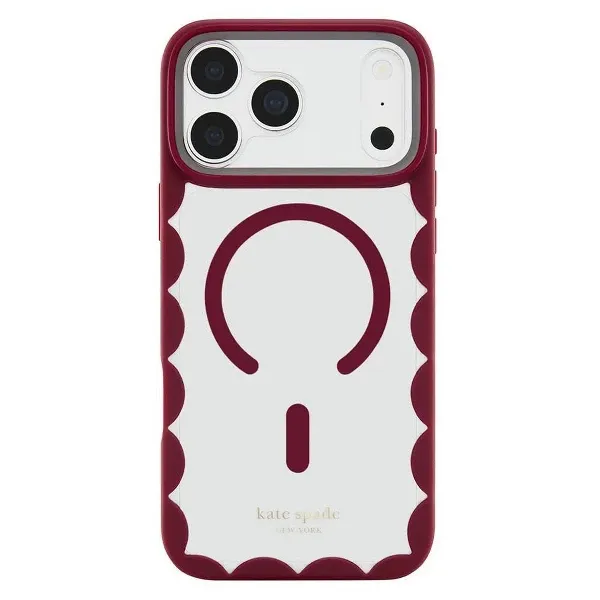 Kate Spade iPhone 18/17 Pro Scallop Case, Cherry Glaze