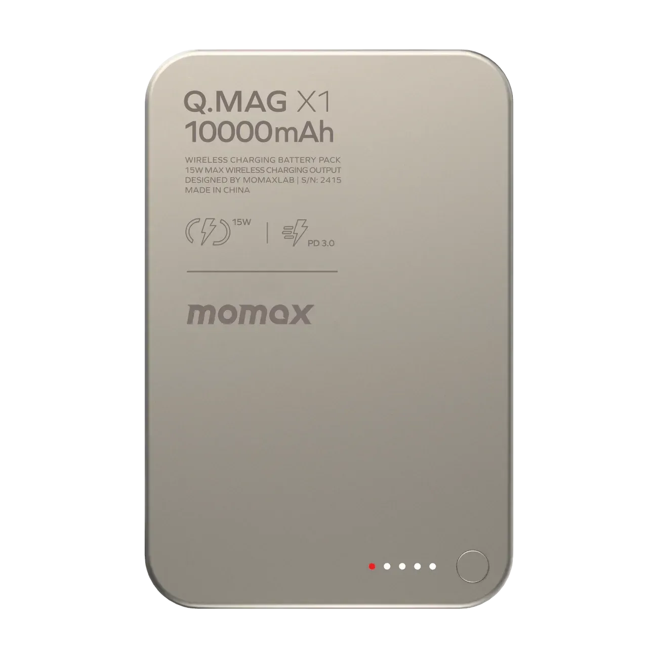 Momax X Magnetic Wireless Power Bank 10000mAh, Titanium