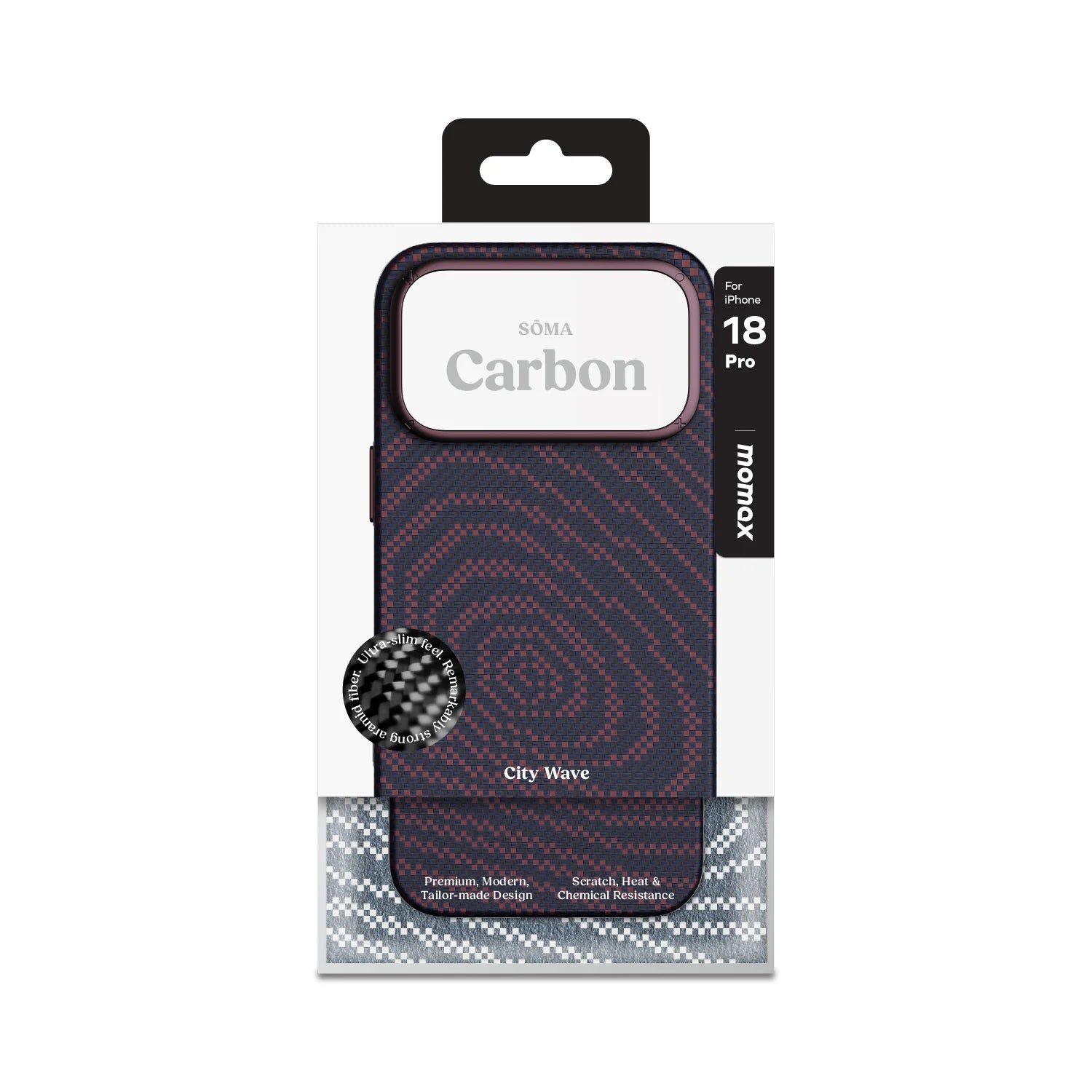 Momax iPhone 18 Pro Carbon Case, Cherry
