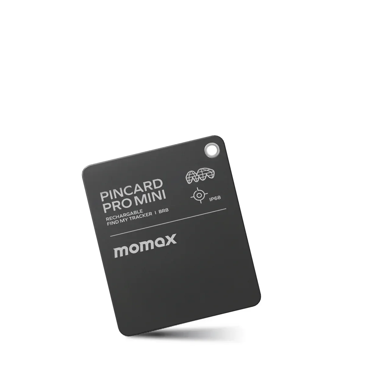 Momax BR8D Pincard Pro Mini Rechargeable Find My Mini Locator, Blak