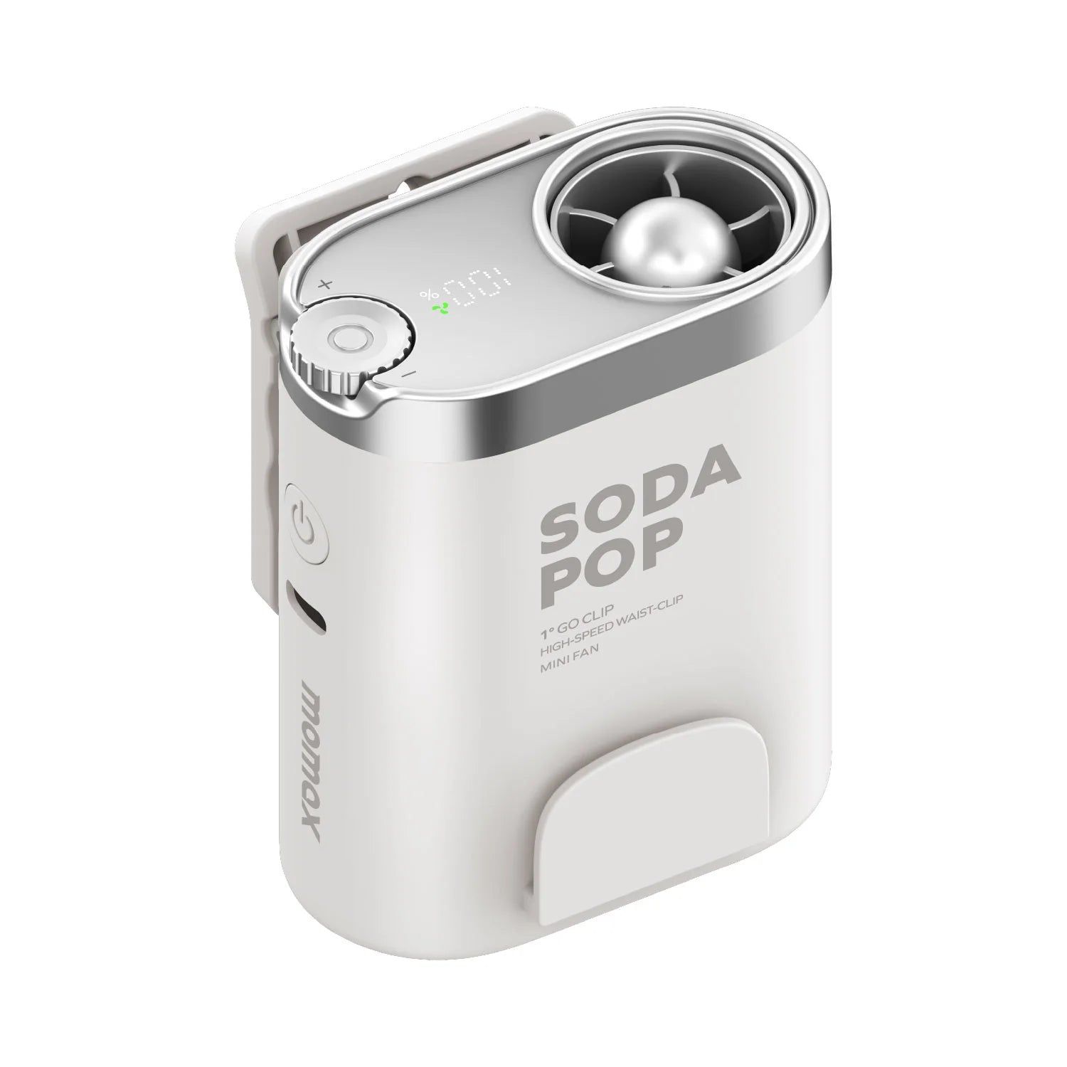 Momax IF23W 1 Go Clip High-Speed Waist-lip Mini Fan, Whit
