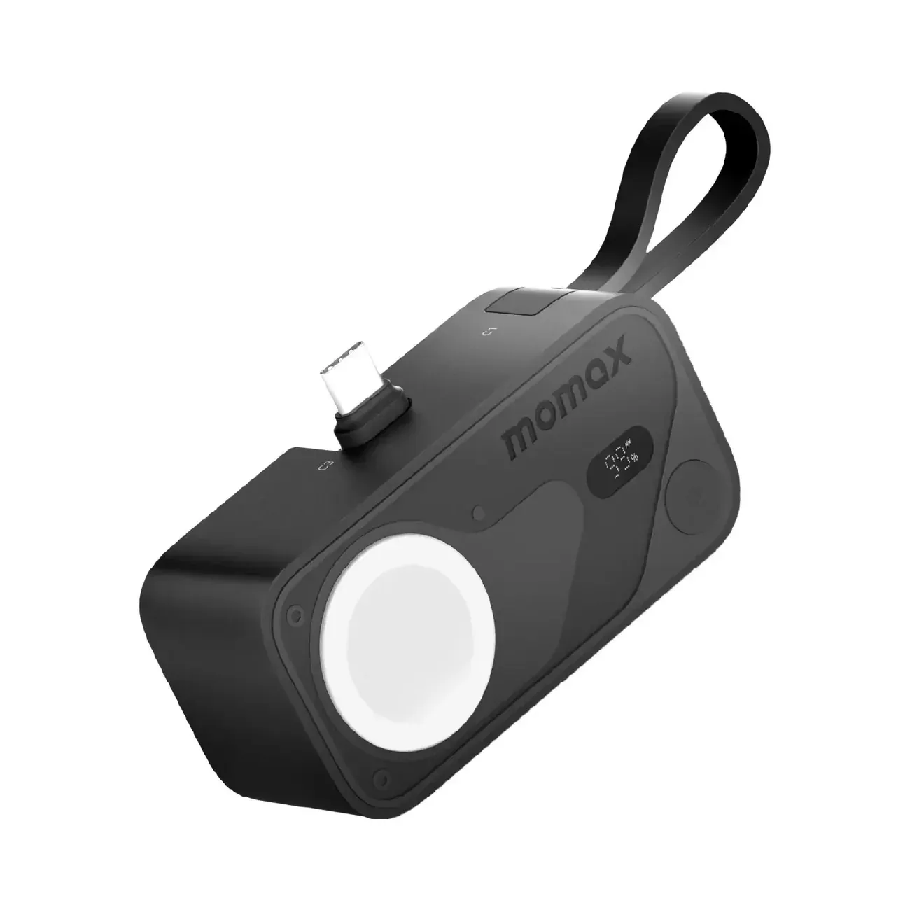 Momax Pro Mini+ Power Bank 5000mAh with Apple Watch Charger, Black