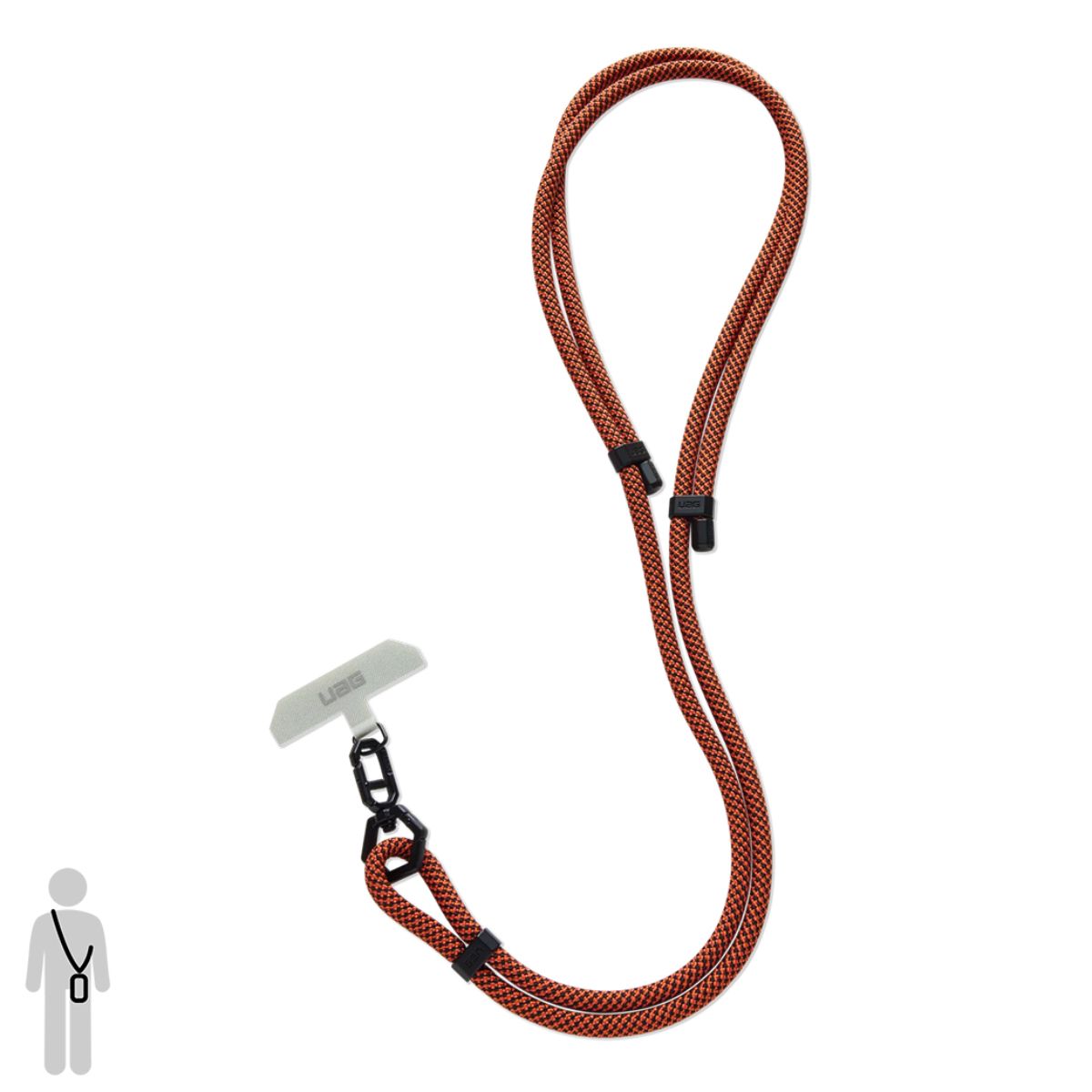 UAG Civilian Slim Crossbody Lanyard, Rust/Black | UAG Singapore