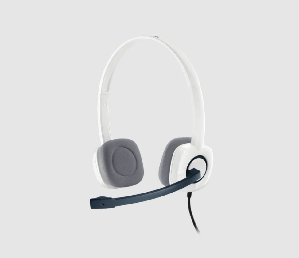 LOGITECH H150 STEREO HEADSET CLOUD WHITE *2 x 3.5" JACKs*