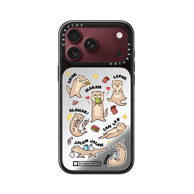 CASETiFY iPhone 18/17 Pro Mirror Case, Otter Stickers