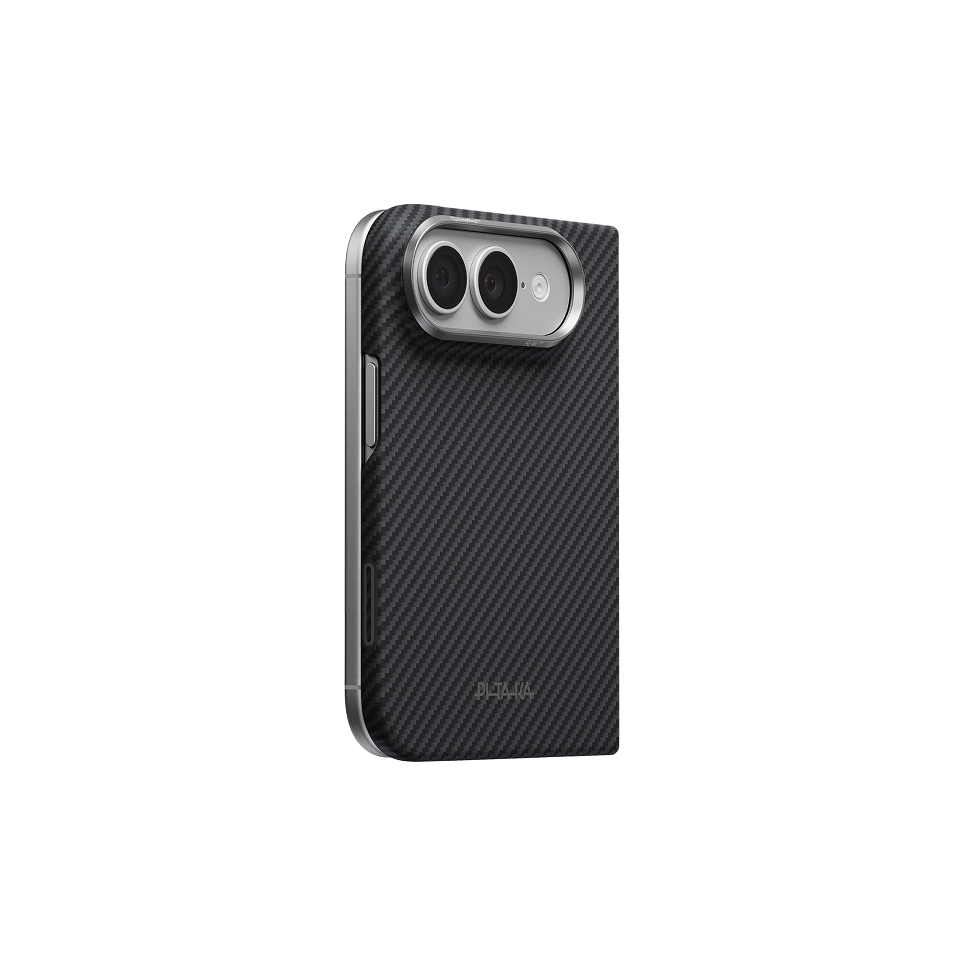PITAKA iPhone Duo Edge Case, Colour: 600D Black/Grey (Twill) (PitaTap™)