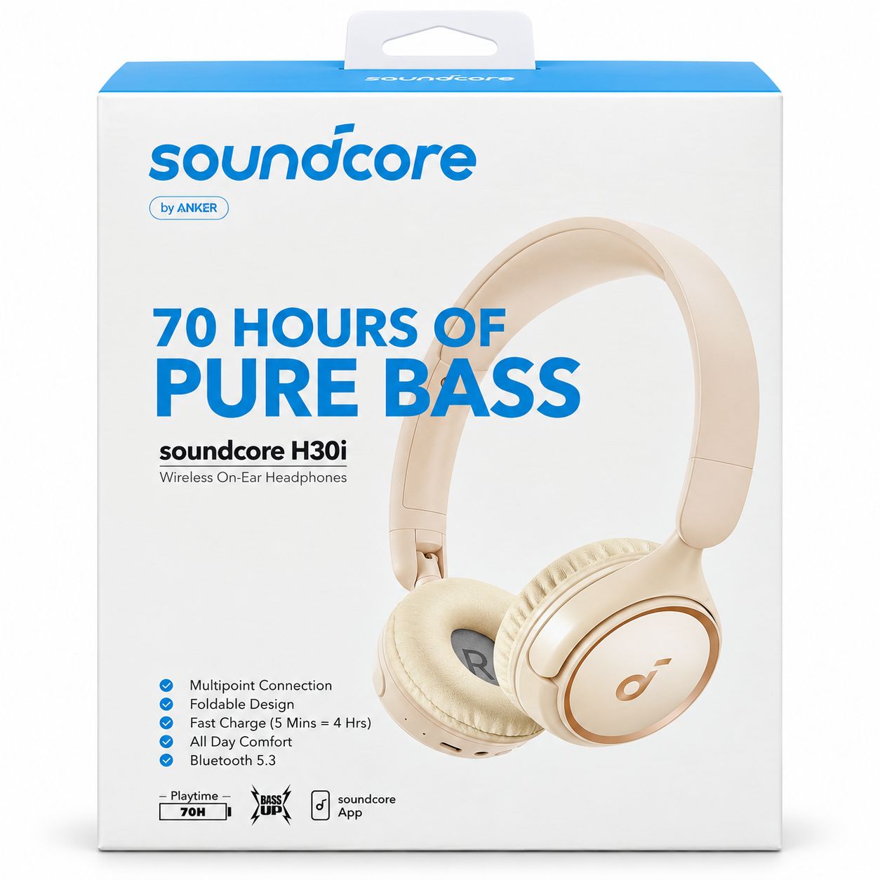 Anker A3012 Soundcore H30i Wireless Headphones, White