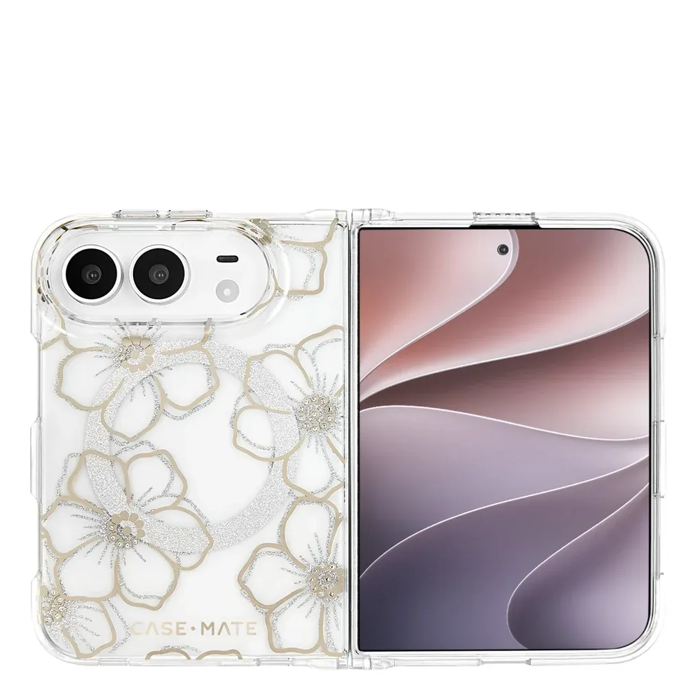 Case-Mate iPhone Duo Floral Gems MagSafe Case, Gold
