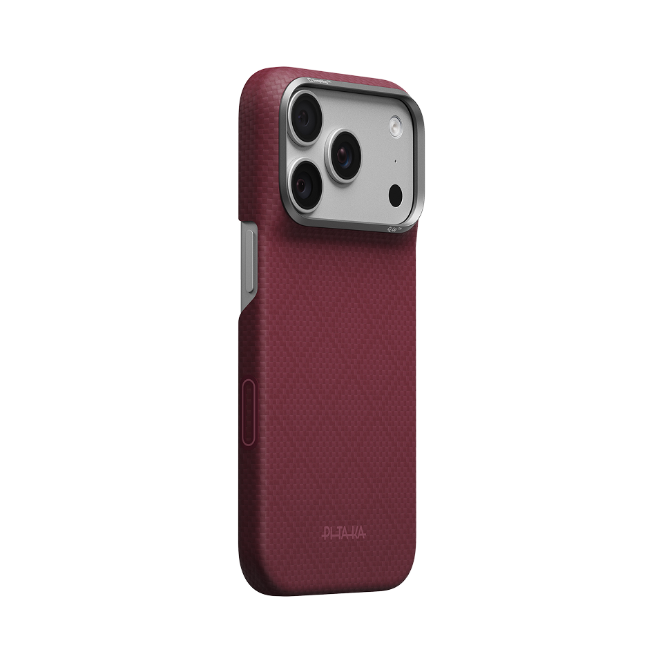PITAKA iPhone 18 Pro Edge case, Burgundy - view 1