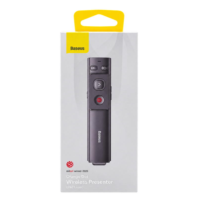 Baseus Orange Dot Wireless Presenter Red Laser Gray