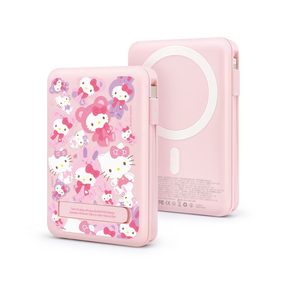 Sanrio Garmma 5-in-1 Magnetic Wireless Power Bank 10000mAh - Hello Kitty Pink Doll