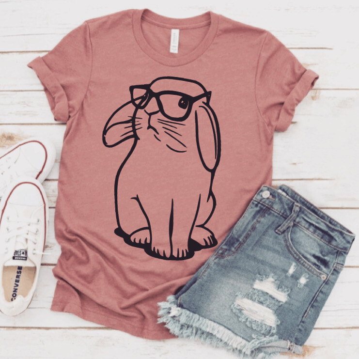 Hipster Bunny Boyfriend Tee