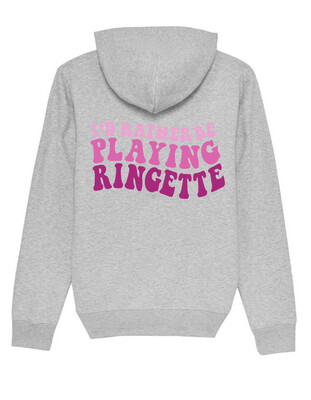 Rather Be Playing Ringette Graphic Hoodie - Pink