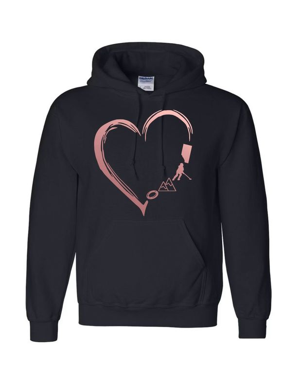 Ringette Heart Graphic Hoodie - Rose Gold