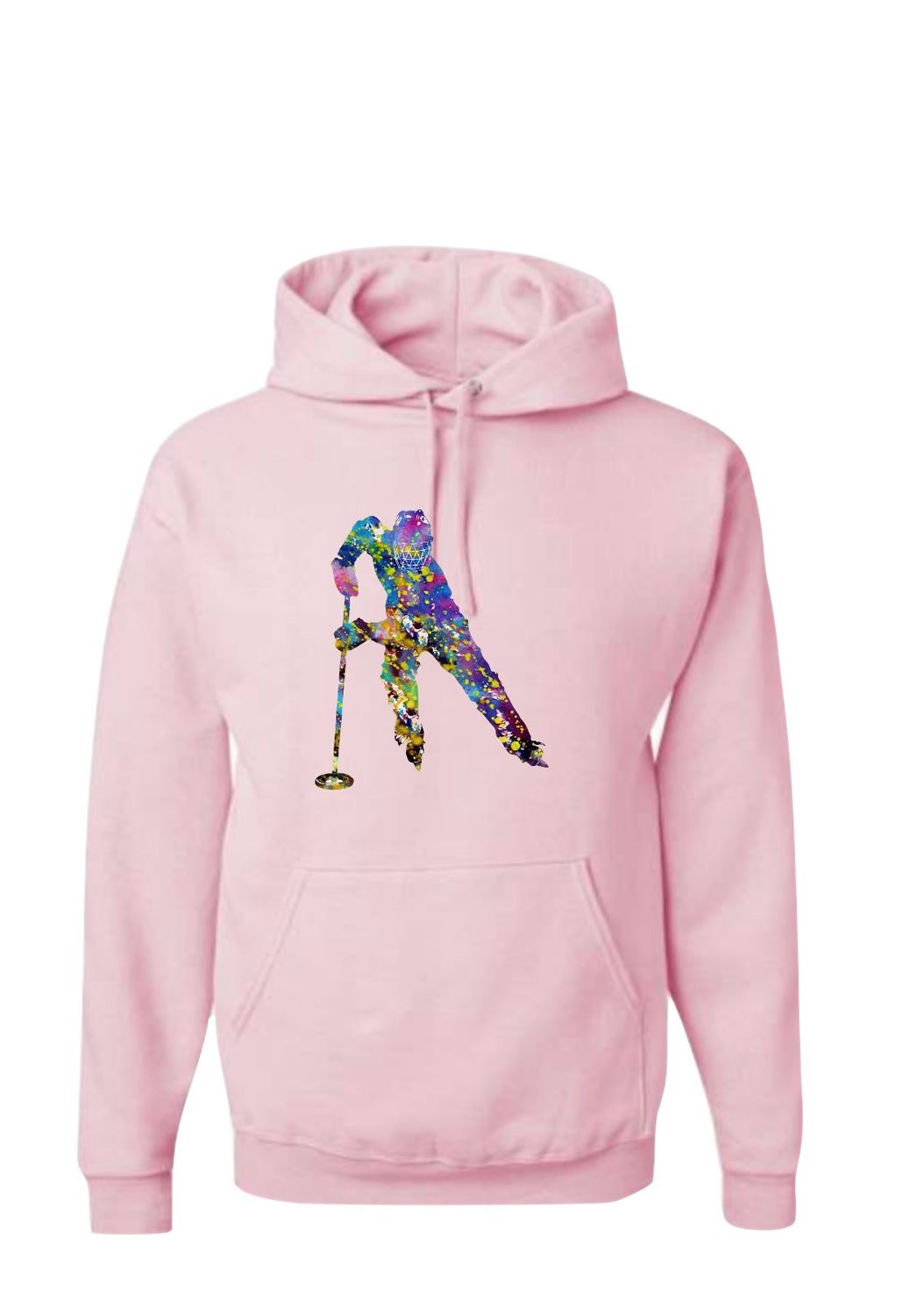 Ringette Watercolor Player Hoodie - Pink