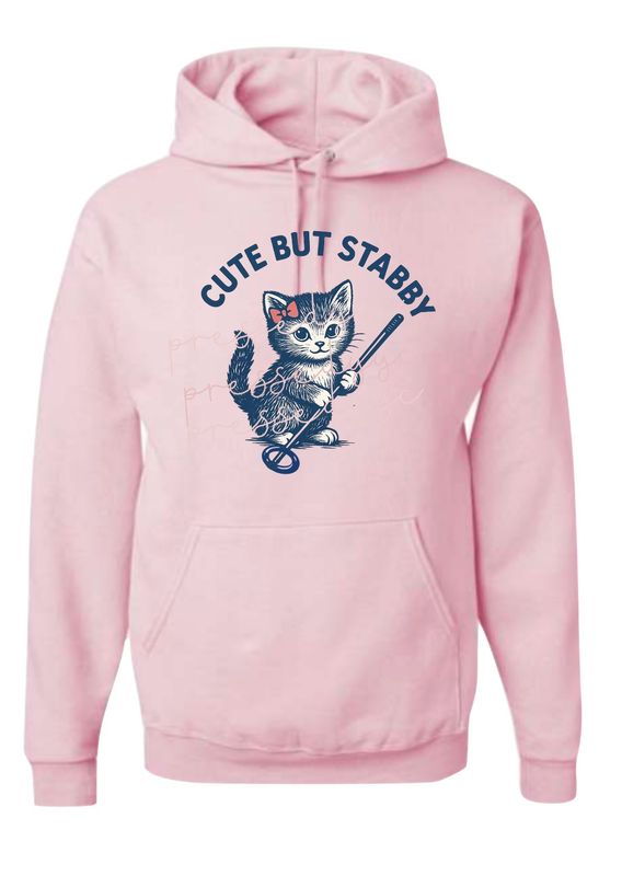Ringette Cute But Stab*y Hoodie - Pink