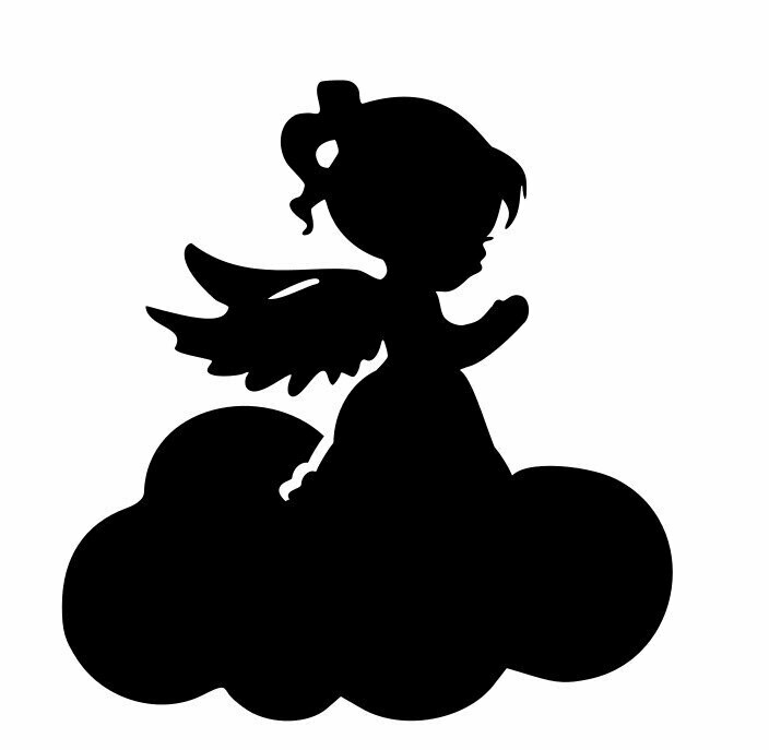 Silhouette Ange sur nuage