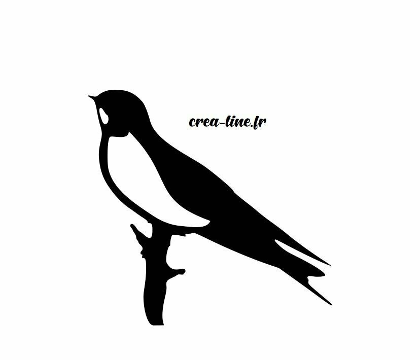 Applique hirondelle  sur branche
