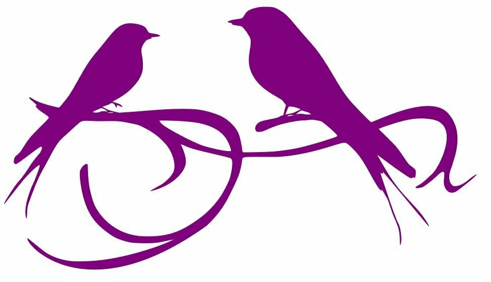 Applique couple d'oiseaux