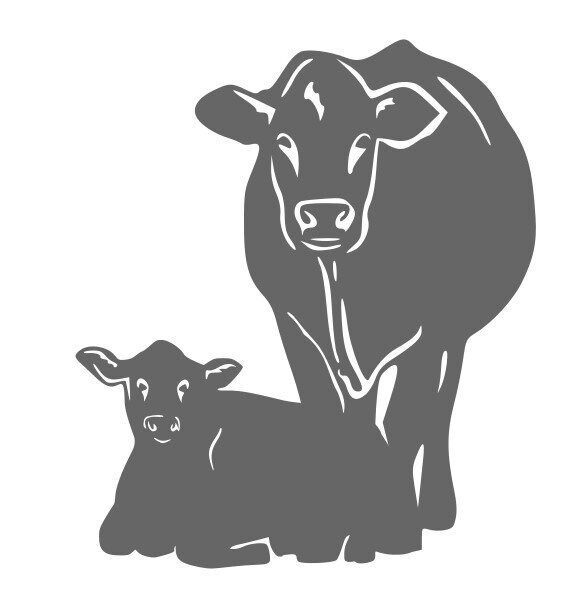 Silhouette Vache et veau