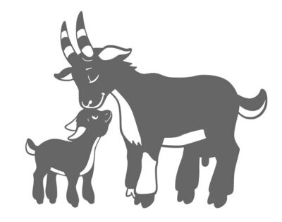 Silhouette chèvre et chevreau