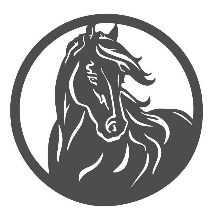 Silhouette Cheval dans un cercle