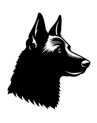 Silhouette Chien malinois Silhouette Chien malinois