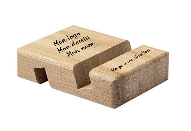 Support pour appareils mobiles avec gravure personnalisée