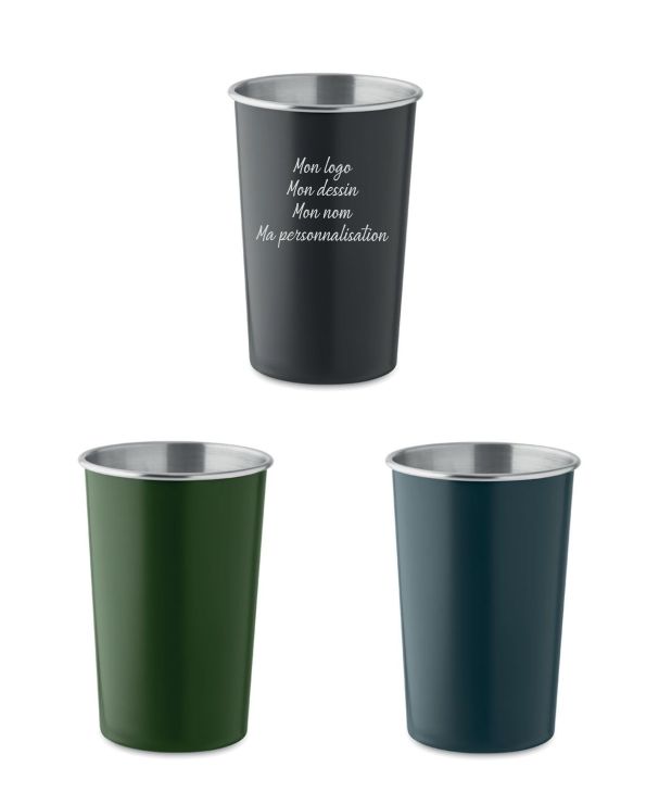 Gobelet réutilisable INOX avec gravure personnalisée