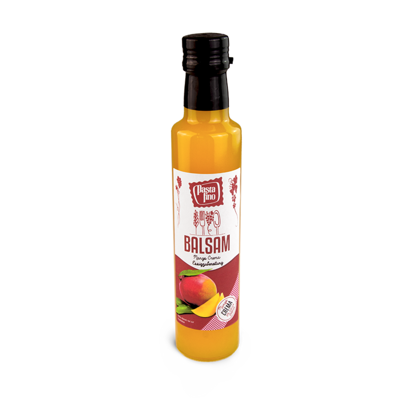 Mango Crema mit Fruchtmus,  Essigzubereitung 250ml (100ml/3,60€), 4% Säure