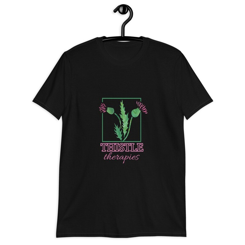 Short-Sleeve Unisex T-Shirt &quot;Thistle Thera Pink Logo&quot;