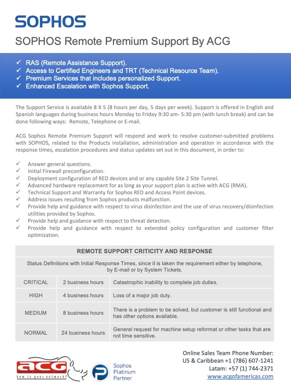 Sophos Premium Professional Services - CARIBBEAN (Price per Hour)