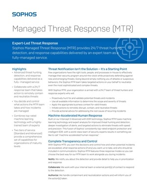 Central Intercept X Advanced for Server with EDR and MTR Advanced