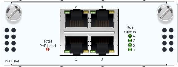 4 port 2.5GbE copper PoE FleXi Port module (for XGS 2xxx/3xxx/4xxx models only)
