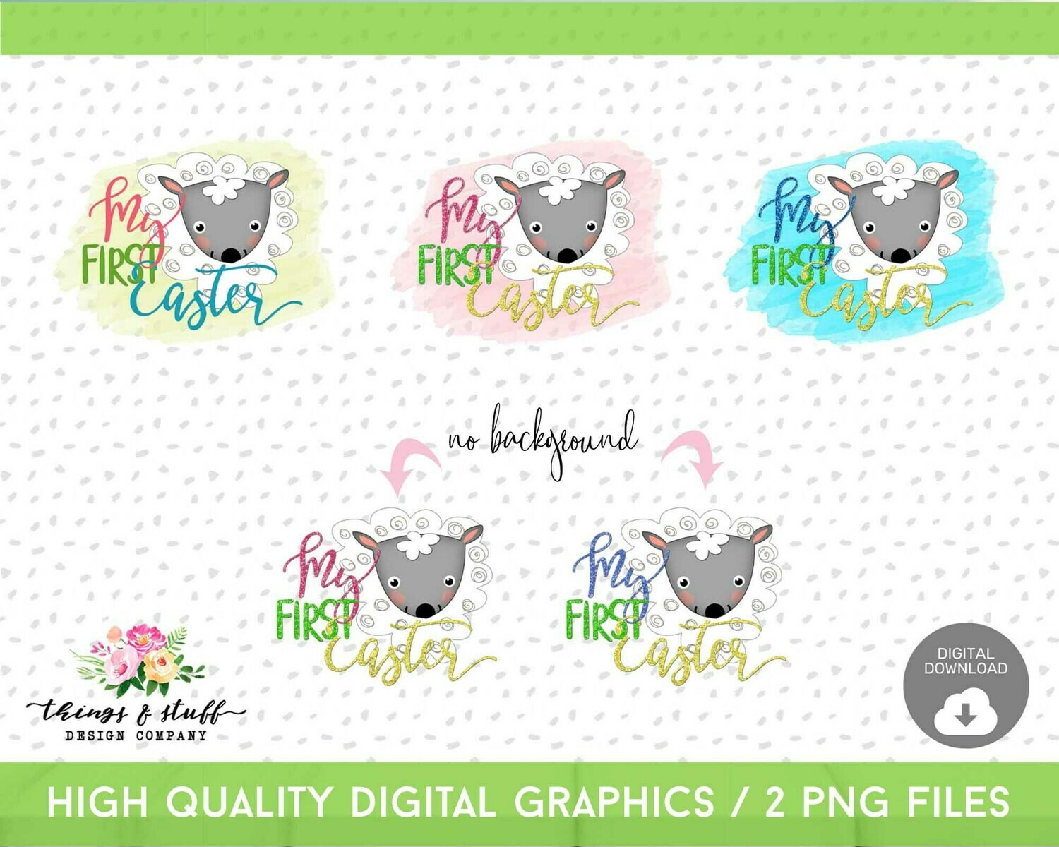 First Easter Lamb Elements Digital Design