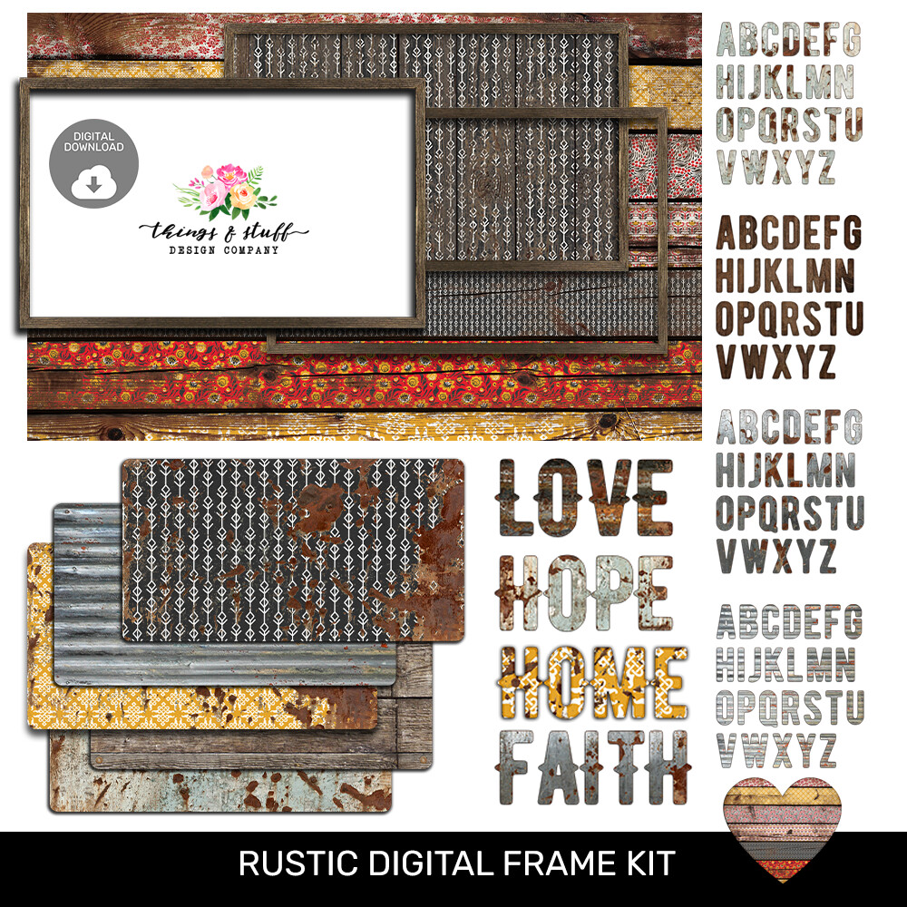 Rustic Frame Kit Bundle Digital Design