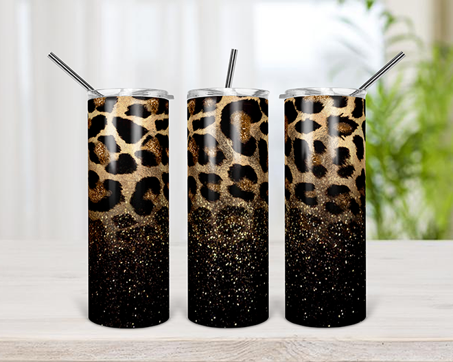Animal Print Glitter 20 Oz Skinny Digital Design Template