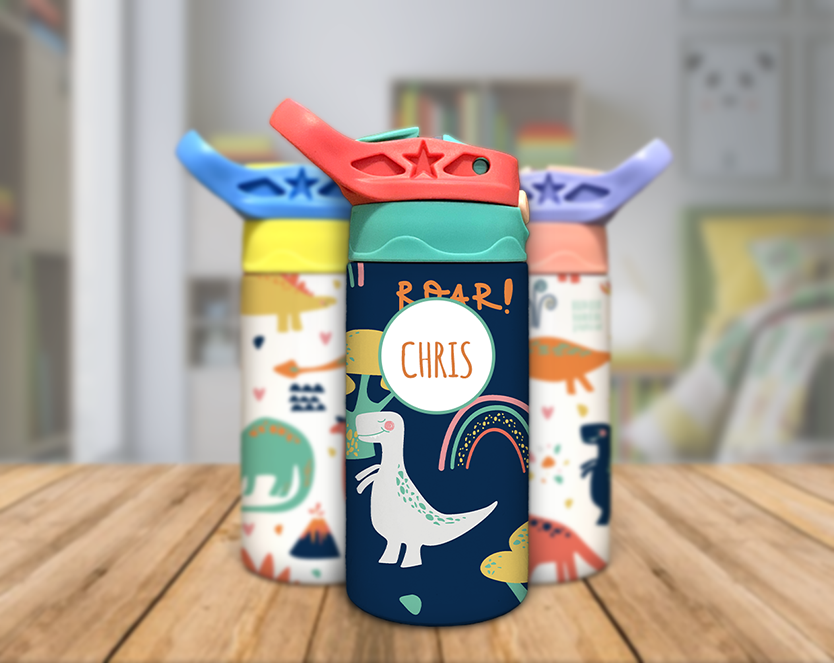 Blue Dino Sippy Digital Design Template