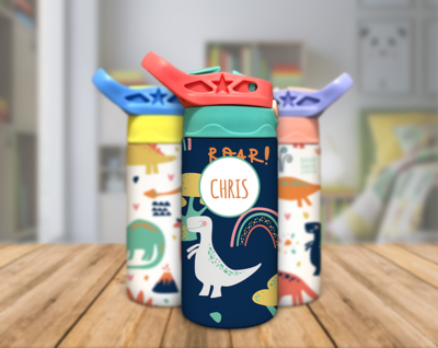 Blue Dino Sippy Digital Design Template