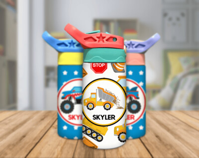Yellow Dump Truck Sippy Digital Design Template
