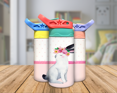 Bunny Love Kids Waterbottle Digital Template
