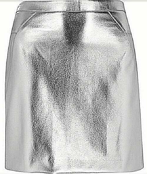 SILVER CLUBBING SHINY MID SKIRT EX-HIGH ST