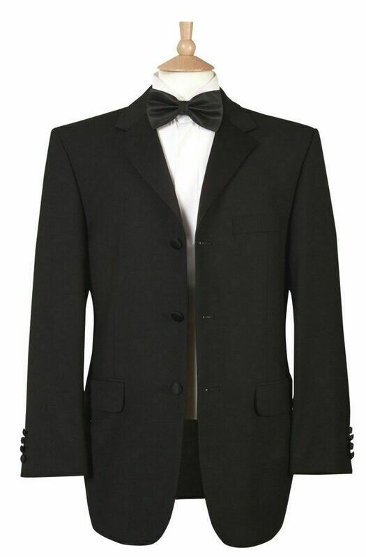 BLACK 3 BUTTON TUXEDO JACKET