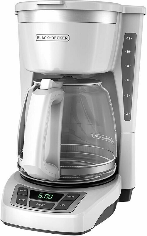 White BLACK+DECKER 12-Cup Programmable Coffeemaker, CM1160W