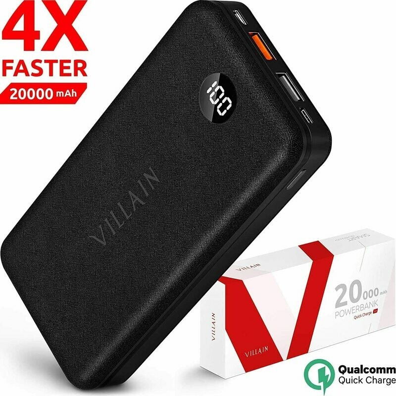 Vilain Powerbank With 20000 mah, 18w PD - 3A USB Port