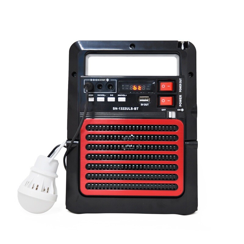 Rechargeable Radio AM/FM With  bluetooth function, Usb port, TF Card Slot +1 Light Bulb