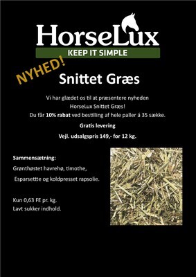 HorseLux Snittet Græs 12kg fra 134kr HorseLux Snittet Græs 12kg fra 134kr