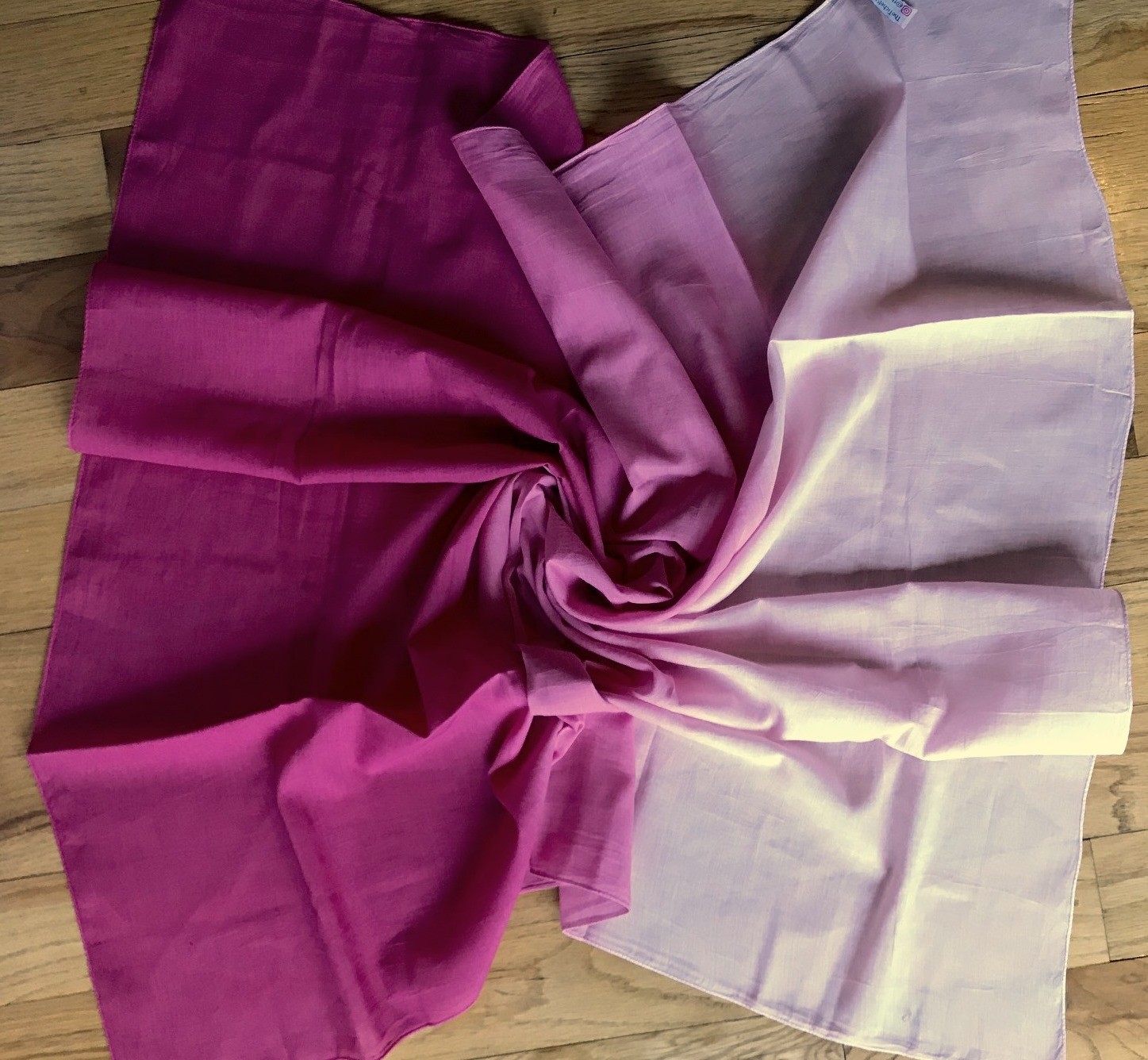 Deep pink shaded cotton ombre&#39; tichel