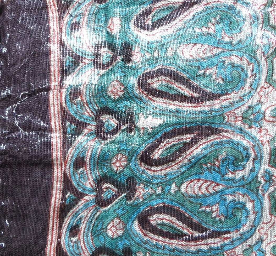 Aqua and chocolate brown shimmering tichel