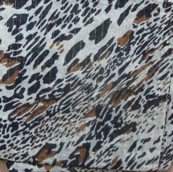 Fancy cotton animal print tichel cream background